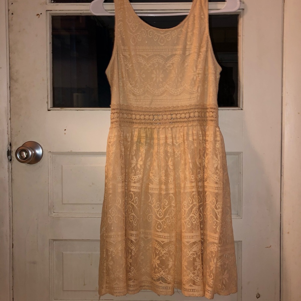 A tan dress fit for any occasion